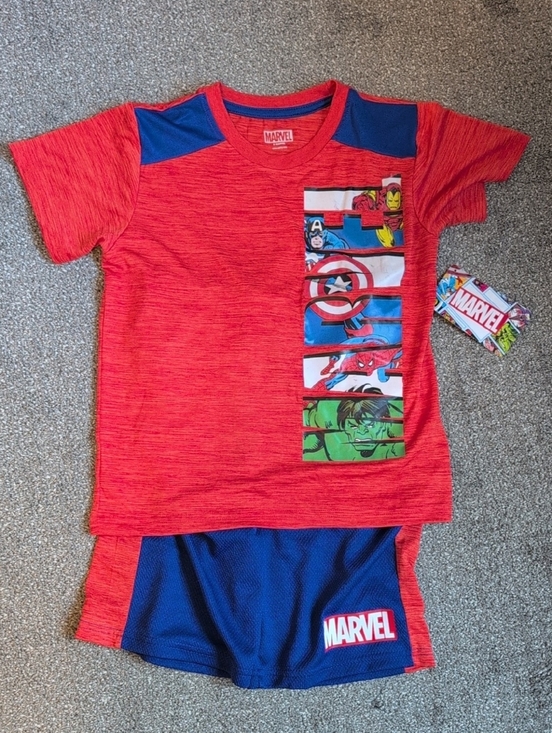 Marvel Other - Marvel Red & Blue Boys' Superhero Tee and Shorts Set NWT